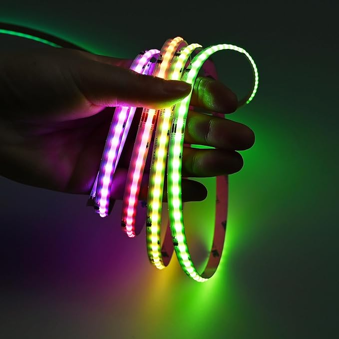 GOMING 5V 8mm Width USB WS2811 RGB COB LED Strip Dream Color with Controller USB Powered 13.12ft/4M(2pcs x 6.6ft/2M) 420LEDs/M Flexible IP20 Not Waterproof LED Tape Lights for DIY Decoration Lighting