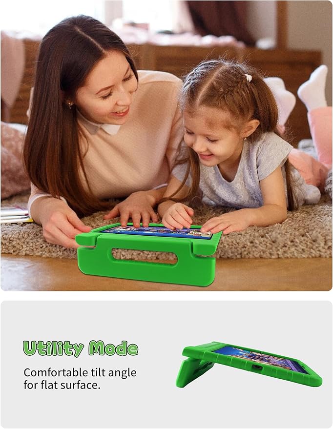 for iPad Pro 13 inch Case 2024 with Pencil Holder and Anti-Slip Hand Stand, Super Protection Rugged EVA Shockproof Kids Cover Compatible with iPad Pro 13-inch (M4)-Green