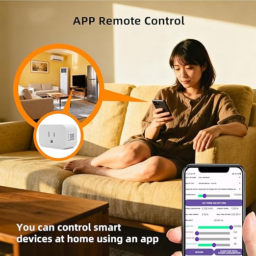 Matter Over Thread Smart Plug, App and Voice Control Smart Mini Outlet 15A/1800W (1)