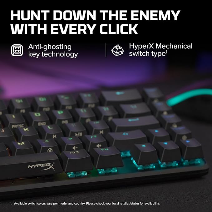 HyperX Alloy Origins 65 - Mechanical Gaming Keyboard – Compact 65% Form Factor - Tactile Aqua Switch - Double Shot PBT Keycaps - RGB LED Backlit - NGENUITY Software Compatible