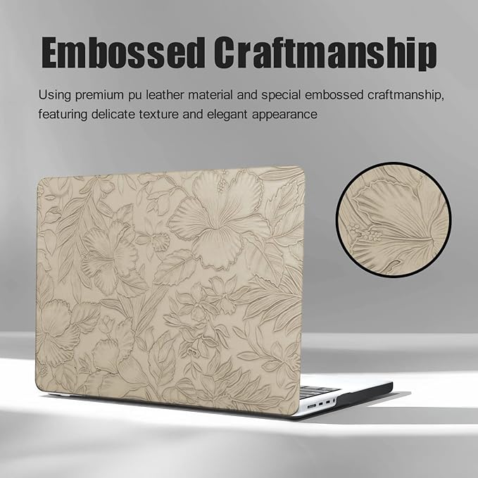 DTangLsm for MacBook Pro 14 inch Case 2026 M5, 2025 2024-2021 M4 M3 M2 M1 A3426 A3427 A3434 A3112 A3185 A3401 A2918 A2992 A2779 A2442 Pro Max, Textured Retro Leather Hard Case & Keyboard Cover,Apricot