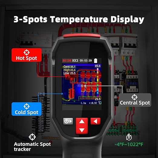 BSIDE Thermal Imaging Camera 240×240 Resolution 15 Color Palettes Infrared Thermal Camera -4°F to 1022°F 25Hz Rechargeable Handheld Thermal Imager with Laser Pointer 50°FOV for Home Inspection HVAC