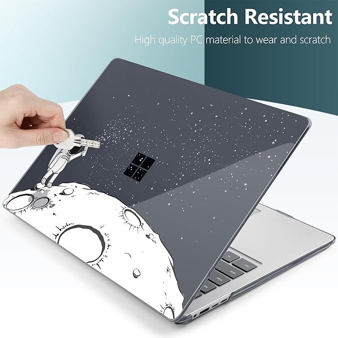DONGKE Case for Microsoft Surface Laptop (2024), Windows 11 Copilot+ PC, 13.8 Inch Touchscreen Display, Protective Plastic Hard Shell Case with Keyboard Cover & Screen Protector - Astronaut