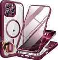 Miracase for iPhone 16 Pro Max Case 6.9'', [Bubble Free] Full-Body Bumper Phone case with Built-in Full Glass Screen &Lens Protector,Compatible with MagSafe,Drop Proof 16 Pro Max Cover,Plum | 6.9'', Bubble Free, Full-Body Bumper, Lens Protector