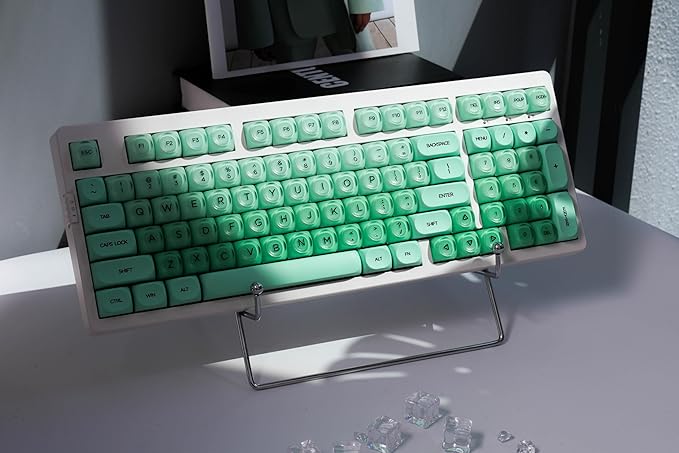 ZORNHER ZH980 Foundation Mechanical Keyboard,95% Green Creamy Keyboard with Number Pad,Girly Gaming Keyboard Full Size,Cute Jelly MOA Round Translucent Clear Keycaps,Creamy Sounding Linear Switches