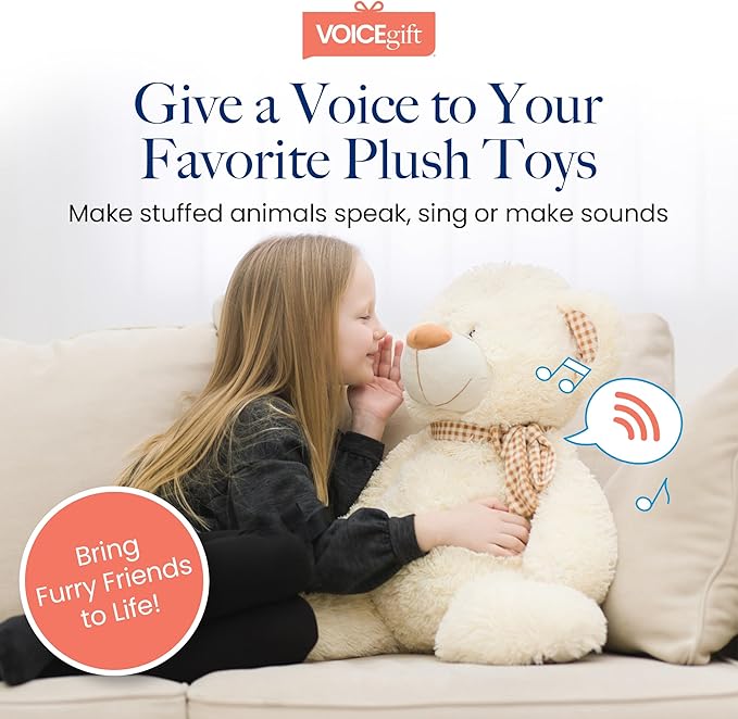 VOICEGIFT Mini-Me, 60-Second Multi-Message Audio Recorder for Plush Toys, Quilts, Pillow, Crafts, Playful Mini Voice Gift Inserts for Custom Sound Gifting & DIY Projects 2-Pack