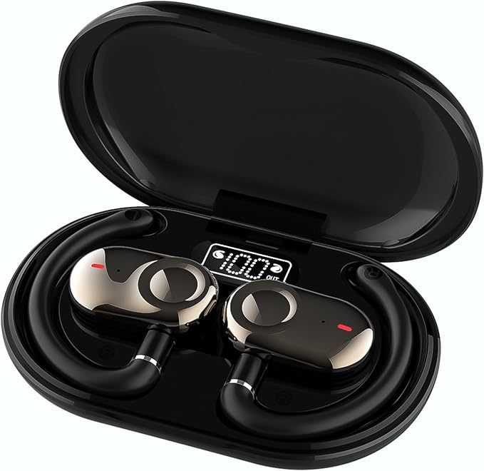 MINDBEAST Open Ear Earbuds with Bi-Axial Adjustment Fit and Immersive Sound, Bluetooth Wireless Headphones Ear Buds for Outdoor Exercise, Gym, and Conference Calls, Long Battery Life OpenBass Fit