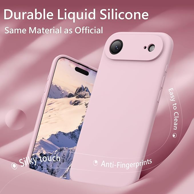 FireNova Magnetic for iPhone Air Case, Compatible with MagSafe, [Integrated Silicone Camera Control Button] [Camera Protection] Microfiber Lining Phone Case for iPhone 17 Air, 6.5", Chalk Pink