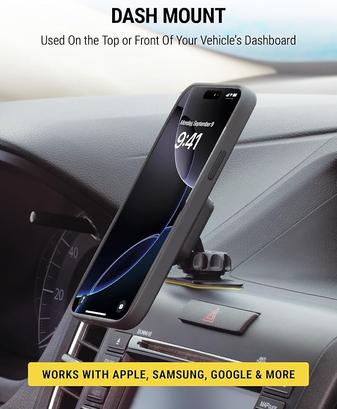 Scosche MAGDM-10KFLT MagicMount Magnetic Car Phone Mount for Dashboard, 360° Adjustable Magnet Head, Universal Cell Phone Holder for Car Compatible with iPhone Samsung & All Devices (Pack of 10)