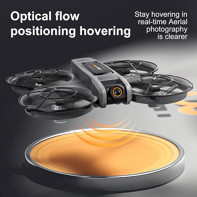RC Drone with HD Dual Camera & Night LED, Brushless Motor Optical Flow Positioning Headless Mode S156 Mini Quadcopter, Beginner-Friendly FPV Photography Drones with 2 Batteries for Adults (Black)