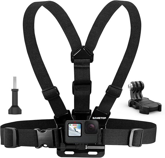 Head Mount Strap Chest Mount Harness Chesty Kit Compatible with GoPro Hero 13, 12, 11, 10, 9, 8, 7, 6, 5, 4, Session, 3+, 3, 2, 1, Hero (2018), Fusion, Max, DJI Osmo Action Cameras