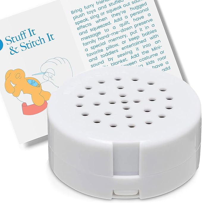 VOICEGIFT Mini-Me, 60-Second Multi-Message Audio Recorder for Plush Toys, Quilts, Pillow, Crafts, Playful Mini Voice Gift Inserts for Custom Sound Gifting & DIY Projects 1-Pack