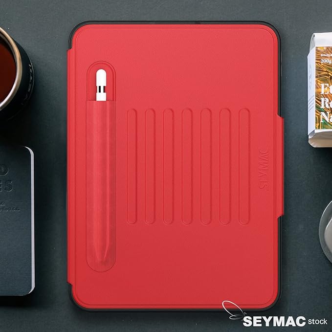 SEYMAC stock Case for iPad (A16) 11th/10th Generation 11''/10.9'', Strong Magnetic Auto Sleep Shockproof Case with Absorbing Multi-Angles Stand, Pen Holder, Card Slot (Red)