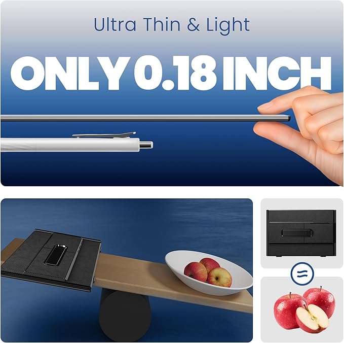 Laptop Screen Extender, Ultra-Thin 15.3" FHD 1200P 16:10 Portable Monitor for Laptop, Lightweight Dual Monitor Extender Plug & Play for 14.2"-17.3" Laptops, Compatible with Wins/Mac/Chrome/Linux
