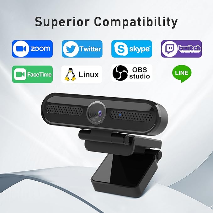 saylas 2K Webcam with Microphone, 78°FOV FHD PC Camera with 2K/30fps, Privacy Cover, Plug & Play USB Web Cam, Autofocus, 1080P/60fps External Webcam for PC, Computer Web Camera for Laptop, Mac, Zoom