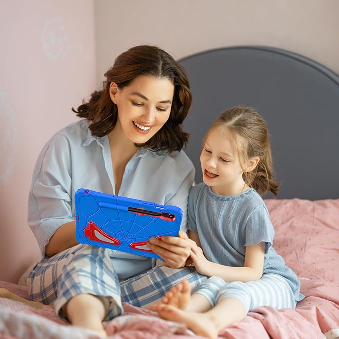 AKABEILA Compatible with Samsung Galaxy Tab S10 FE 2025/Tab S10 Lite 2025 Tablet Case，Lightweight Shockproof Rugged Protective Cover with Kickstand for Kids Children Boys Babies Blue Red