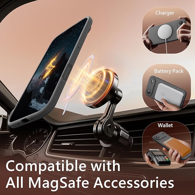 FireNova Magnetic for iPhone Air Case, Compatible with MagSafe, [Integrated Silicone Camera Control Button] [Camera Protection] Microfiber Lining Phone Case for iPhone 17 Air, 6.5", Space Gray