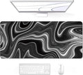 Auhoahsil Large Mouse Pad, XXL Gaming Mousepad, Desk Mat for Desktop, Thick Rubber, Big & Long Size, Stitched Edges, Full Desk Pad for Laptop & Computer, Extended 31.5 x 11.8 in, Abstract Contour