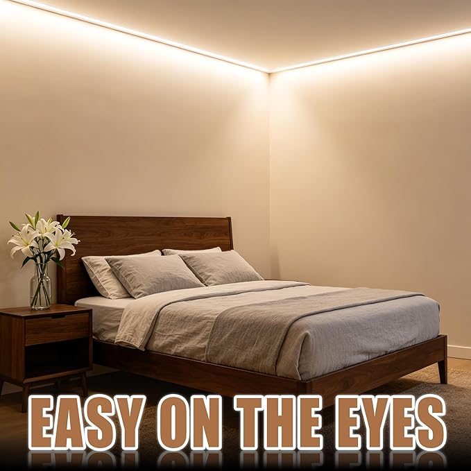 RadiantFlux 50Ft 4000K Flexible LED Strip Lights, Natural Glow Indoor Strips, Dimmable Super Bright Tape Lights for Living Room, Kitchen and Vanity Mirror