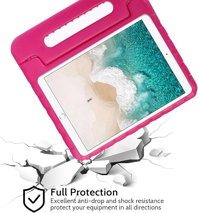 Dteck Kids Case for iPad 10.2 2021/2020/2019 - iPad 9th/8th/7th Generation Case for Kids, Shockproof Rugged Lightweight EVA Handle Stand Child Proof Kids Case for iPad 9/8/7 Generation 10.2 Inch,Rose