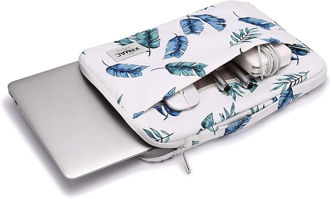 Kinmac 360 Degree Protective Laptop Sleeve Case Bag with Handle for MacBook Air 15 inch and 15 inch-15.6 inch HP Lenovo Dell ASUS Acer Notebook Computer (Banana Leaf)