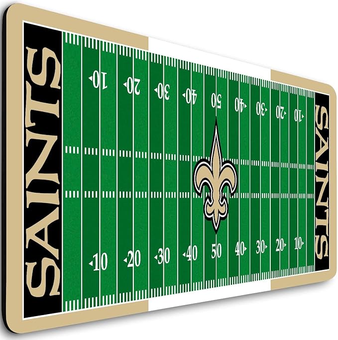 Large Gaming Mouse Pad, Mousepad with Non-Slip Rubber Base for Laptop Computer Desktop Keyboard,Football Fans Boy Husband Gift Gold Design Mat
