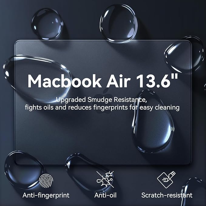 EooCoo Case Compatible with MacBook Air 13 inch M5 2026-2022 M4 M3 M2 A3449 A3240 A3113 A2681, Matte Hard Shell Scratch Resistant Protective Cover Compatible for MacBook Air 13.6 inch, Frost Midnight