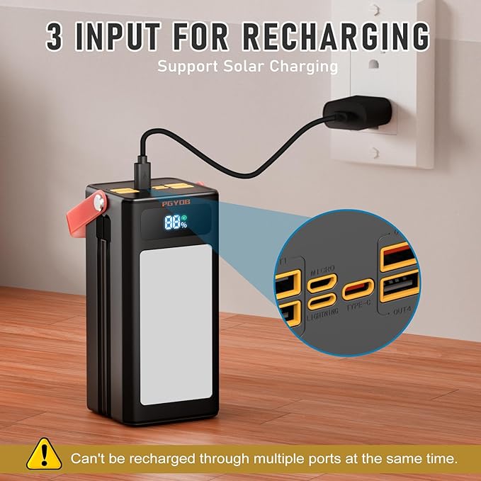 PGYOB Portable Power Bank Power Station, 27000mAh Outdoor Generator with SOS Light, Backup Battery Charger for MacBook, iPhone, Samsung, Home use, Outdoor Camping, RV Trip