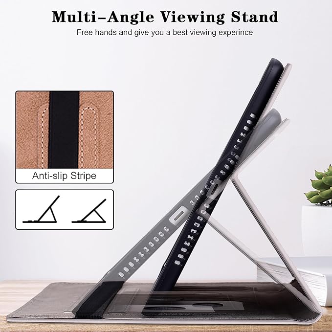 Case for iPad (A16) 11th Generation 11 Inch (2025), iPad 10th Generation 10.9 Inch (2022), Multi-Angle Viewing PU Leather Case with Elastic Band, Pencil Holder & Card Slots-Gradation