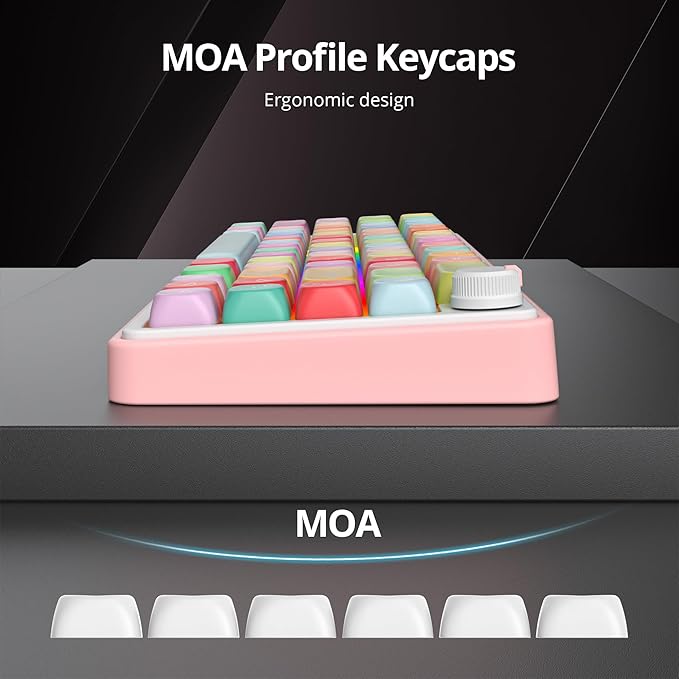 Guffercty kred MOA Profile Keycaps Set 134 PCS,PBT Cute Keycaps Compatible with Cherry MX Switch 60% 65% 75% 100% Mechanical Keyboards for Gaming & Office (MOA-Candy Bears)