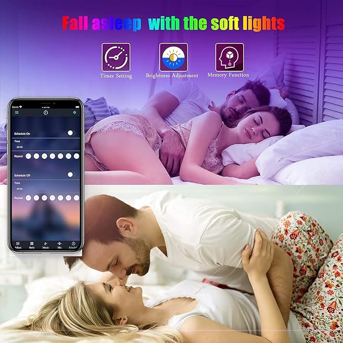 Tenmiro 32.8ft Led Strip Lights, RGB LED Smart Music Sync Color Changing LED Lights Strips with Remote Led Lights for Bedroom, Kitchen, Home, TV, Parties and Fstivals