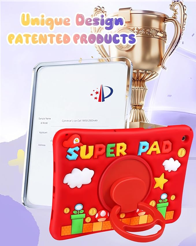 Lotadilo Cute Case for Galaxy Tab A9 Plus 11 Inch 2023 - Silicone 3D Design for Girls Women Teens Girly Kawaii Funny Cartoon Soft Stand with Lanyard for Samsung A9 Plus Tablet Case, Red