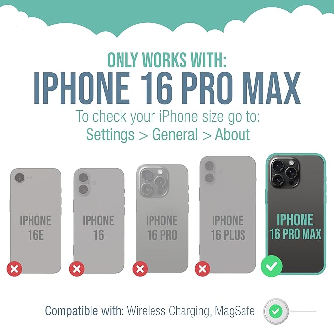 Smartish® iPhone 16 Pro Max Magnetic Case - Gripmunk Compatible with MagSafe [Lightweight + Protective] Slim & Thin Grip Cover with Microfiber Lining for Apple iPhone 16 Pro Max - Custom Prints