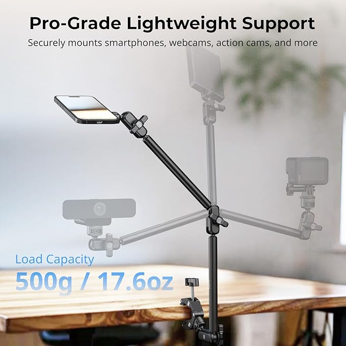 SMALLRIG Desktop Clamp Magic Arm Kit for MagSafe for iPhone, 55cm / 21.6" Two-Stage Adjustable Flexible Arm with Secure Grip for Smartphone, Webcam, Action Cameras - 5626