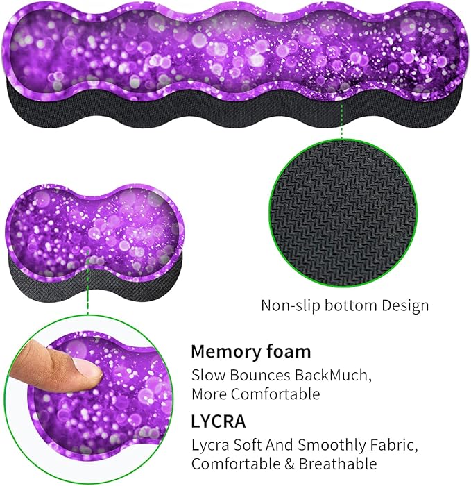 Large Gaming Mouse Pad (31.5x11.8 in), Rubber Base XXL Mousepad with Stitched Edges, Ergonomic Keyboard Wrist Rest, Extended Mouse Mat Desk Pad for Work, Game, Office, Purple Mousepad