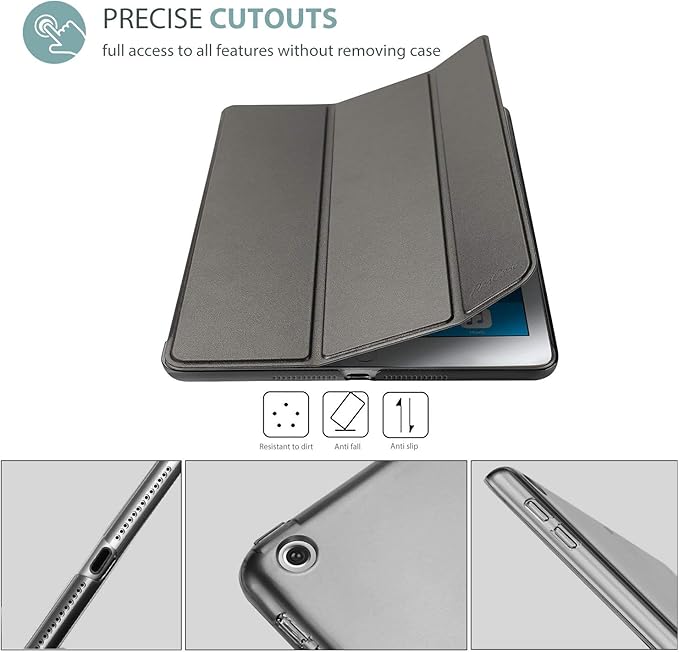 ProCase Smart Case for iPad 9.7 Inch iPad 6th/5th Generation 2018 2017(Model: A1893 A1954 A1822 A1823), Ultra Slim Lightweight Stand Cover with Translucent Frosted Back -Metallic