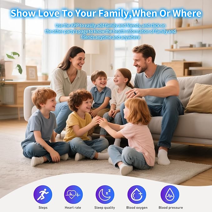Smart Ring Health Tracker for Women Men with Fitness Tracker/Sleep Monitoring/Heart Rate/Blood Oxygen/Blood Pressure/Air Gestures /IP68 Waterproof, No Subscription Required, Charging Case
