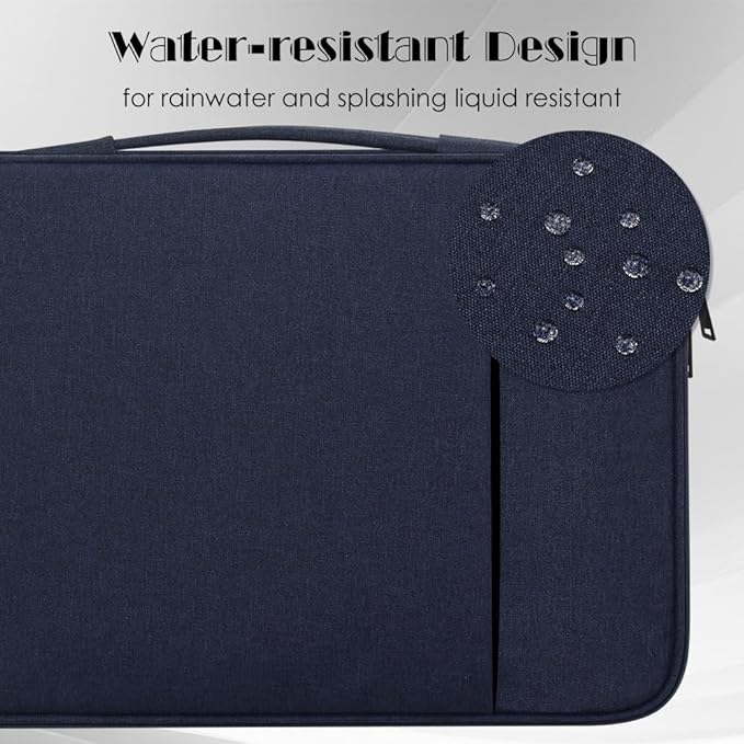 ProElife 13-Inch Tablet Sleeve Case for 2026-2024 iPad Air 13 inch M4 M3 M2, iPad Pro 12.9-13 inch M5 M4 M3 M2, 12.4-in Galaxy S10+/S9+ Accessory Traveling Carrying Bag Cover with Handle (Navy Blue)