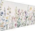 Floral Desk Mat Large Extend Mouse Pad XXL Beige Boho Desk Pad 35.4x15.7 Inch Cute Minimalist Flowers Mouse Pads Flowers Esthetics Computer Laptop Mouse Mat Non-Slip for Home Office Desktop Decor