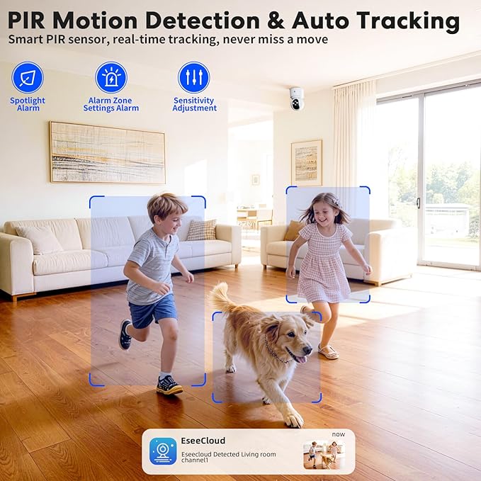 Noonkey 4MP WiFi Camera for Home Security, Indoor Wireless Surveillance Cam with Rechargeable Battery, 5G&2.4G WiFi6, AI Motion Detection, 2-Way Audio, Color Night Vision, Alexa Supported, 3K/1-Pack