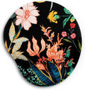 Ergonomic Mouse Pad with Wrist Support Cute Mouse Pads with Wrist Rest,Comfortable Mouse Pad for Home Office Gaming Working Computers Laptop Pain Relief with Non-Slip PU Base (Black Flower)