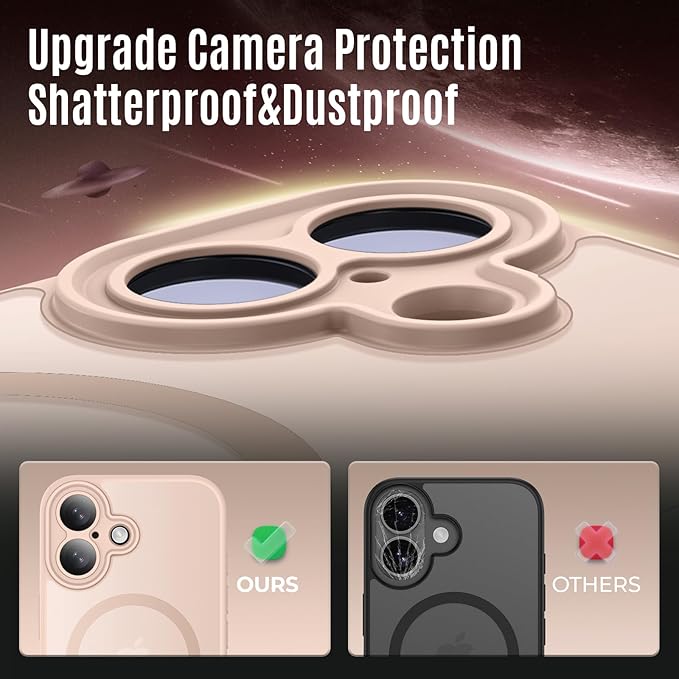 Symcele Designed for iPhone 17 Case, Compatible with MagSafe, [Camera Protection] [15FT Military Droptection] Shockproof Translucent Matte Anti-Slip Phone Case, 6.3", Light Brown