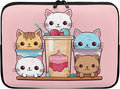 Cute Cat Laptop Sleeve for Women Girls 15 inch Laptop Protector with Multiple Uses Lap Top Case Lightweight Computer Carrying Case Kawaii Tablet Bag for Daughters Pink