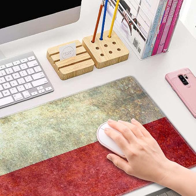 Texas Grunge Flag Gaming Mouse Pad XL Extended Large Desk Mat Big Mousepad Non-Slip Rubber Base Stitched Edge Long Desk Pad for Desktop PC Computer Gamer,31.5×11.8 Inch