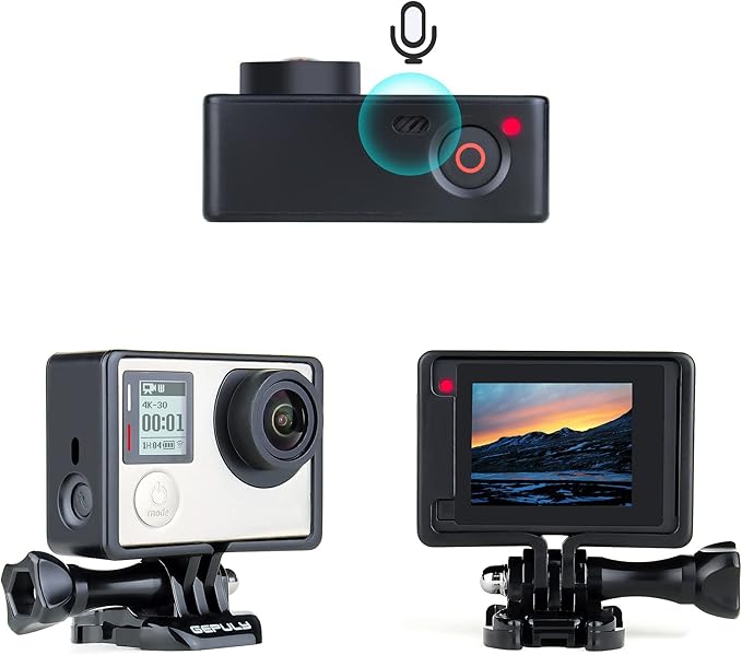 GEPULY Frame Mount Protective Housing Case with Bracket Accessories and Lens Cap for GoPro Hero 3, Hero3+, Hero 4 Black Silver Cameras