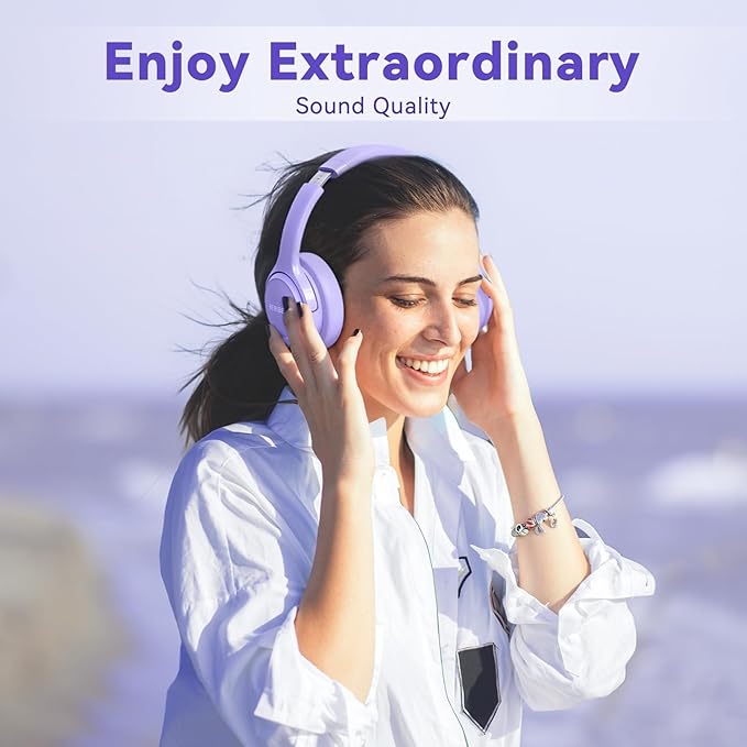 BERIBES Bluetooth Headphones Over Ear, 65H Playtime and 6 EQ Music Modes Wireless Headphones with Microphone, HiFi Stereo Foldable Lightweight Headsets, Deep Bass for Home Office Cellphone PC Ect.