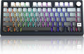 MageGee LIGHT75 Wireless Creamy Keyboard, Tri-Mode Bluetooth/2.4GHz/USB-C RGB Backlit, Gasket Hot Swappable Custom Gaming Keyboard for Win/Mac/PC, with Knob, Side Printed PBT Keycaps, Black