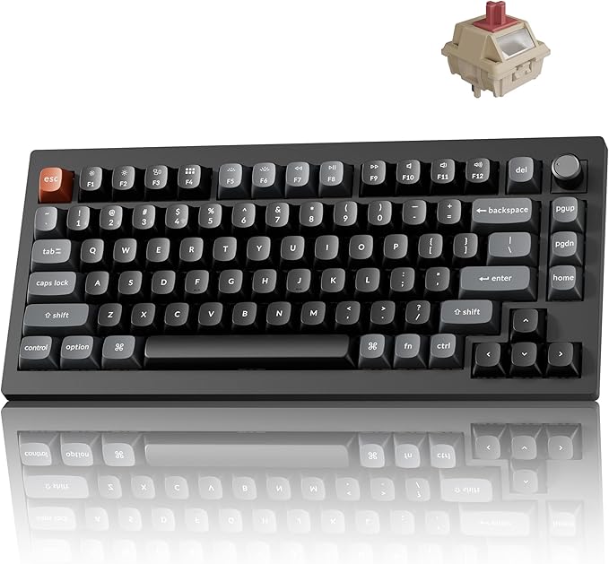 Keychron V1 Ultra 8K Polling Rate Wireless (2.4 GHz & Bluetooth) ZMK Customizable Mechanical Keyboard with Hot-swappable Switches 660-Hr Battery PBT Keycaps for Mac Windows Linux