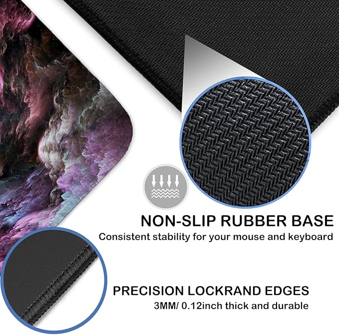 Extra Large Gaming Mouse Pad 31.5"x15.7"｜ Cosmic Colors-Themed XXL Keyboard Pad, Mouse Mat, Desk Pad, Non-Slip Rubber Base & Stitched Edges - Extended Mousepad for PC/Laptop/Office/Home Decor