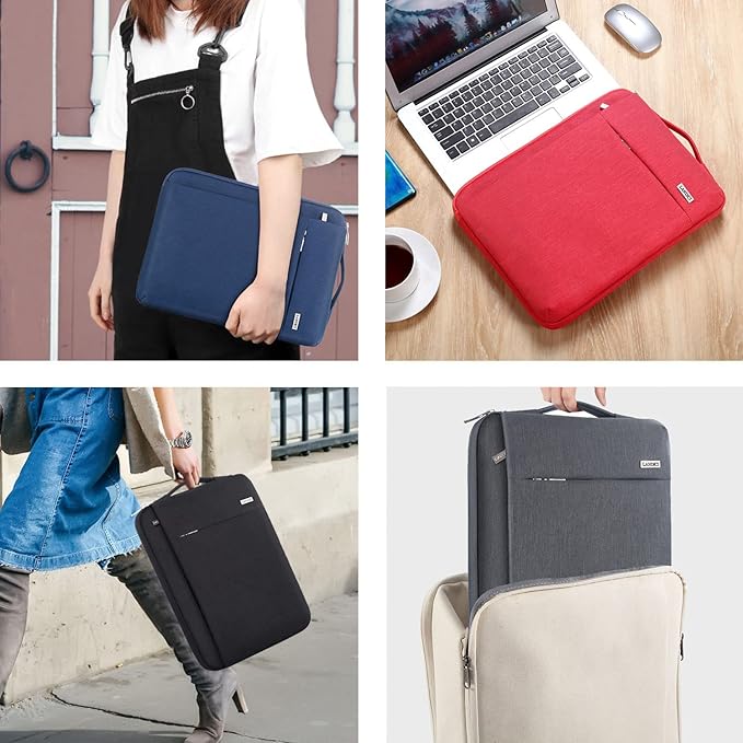LANDICI 360° Protective Laptop Sleeve 11.6 Inch for Surface Pro 7 8 9/Laptop Go 2 3, MacBook Air 11, Small Computer Bag Carrying Case for 11-12 Inch Chromebook, Slim, Shockproof, Waterproof, Grey